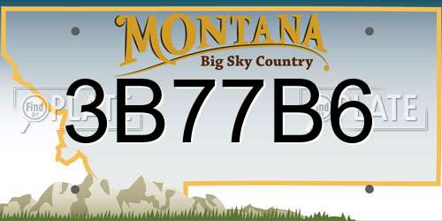 3B77B6 Montana License Plate