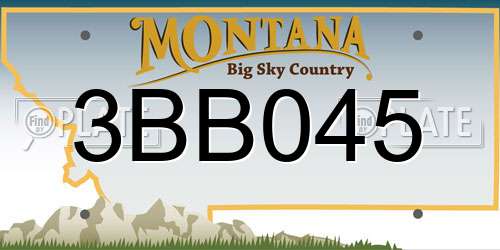 3BB045 Montana License Plate