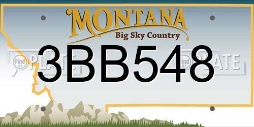 3BB548 Montana License Plate