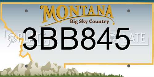3BB845 Montana License Plate