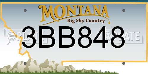 3BB848 Montana License Plate