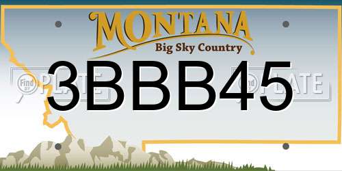 3BBB45 Montana License Plate