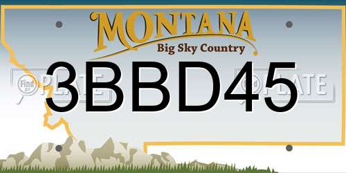 3BBD45 Montana License Plate