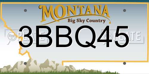3BBQ45 Montana License Plate