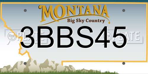 3BBS45 Montana License Plate