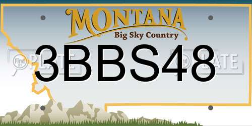 3BBS48 Montana License Plate