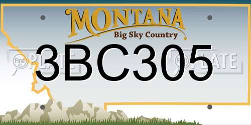3BC305 Montana License Plate