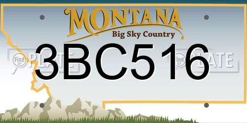 3BC516 Montana License Plate