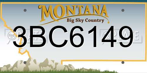 3BC6149 Montana License Plate