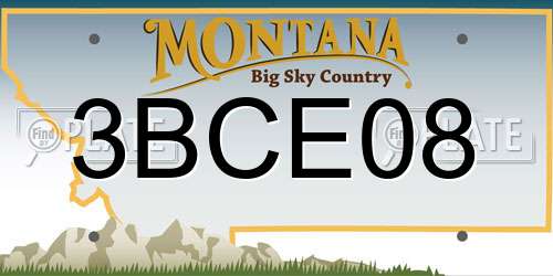 3BCE08 Montana License Plate