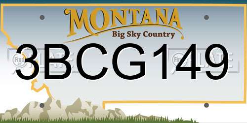 3BCG149 Montana License Plate