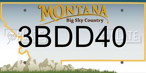 3BDD40 Montana License Plate