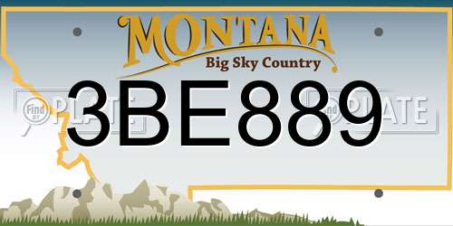 3BE889 Montana License Plate