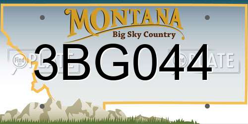 3BG044 Montana License Plate