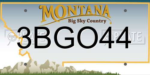 3BGO44 Montana License Plate
