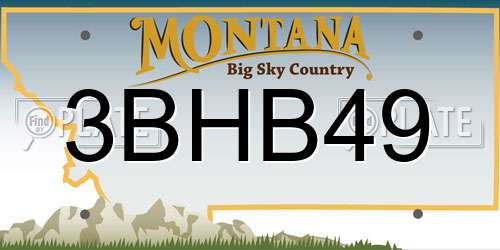 3BHB49 Montana License Plate