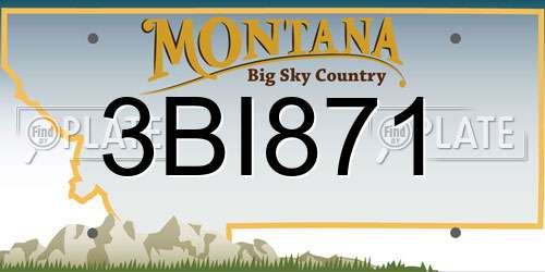 3BI871 Montana License Plate