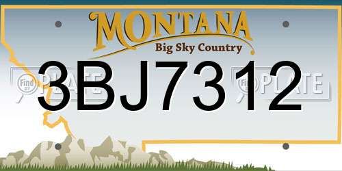 3BJ7312 Montana License Plate