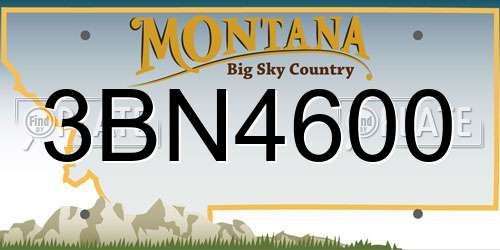 3BN4600 Montana License Plate