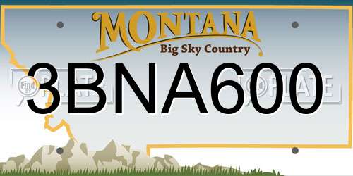 3BNA600 Montana License Plate
