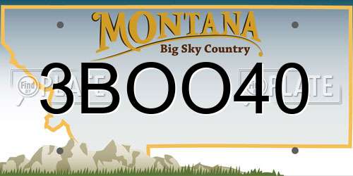 3BOO40 Montana License Plate