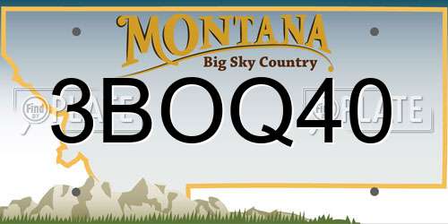 3BOQ40 Montana License Plate