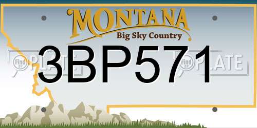 3BP571 Montana License Plate