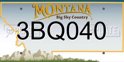 3BQ040 Montana License Plate