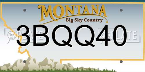 3BQQ40 Montana License Plate