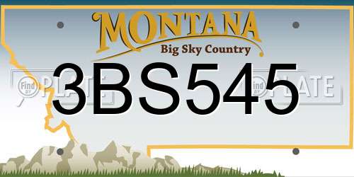 3BS545 Montana License Plate