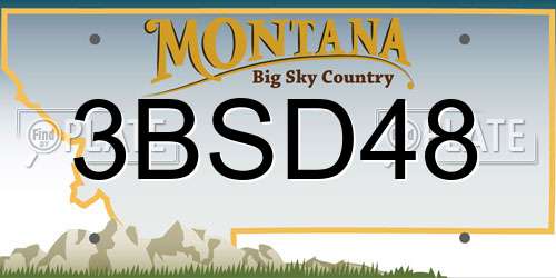 3BSD48 Montana License Plate