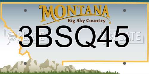 3BSQ45 Montana License Plate