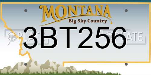 3BT256 Montana License Plate