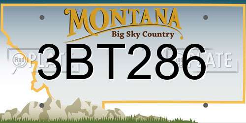3BT286 Montana License Plate