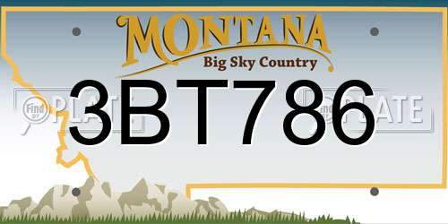 3BT786 Montana License Plate