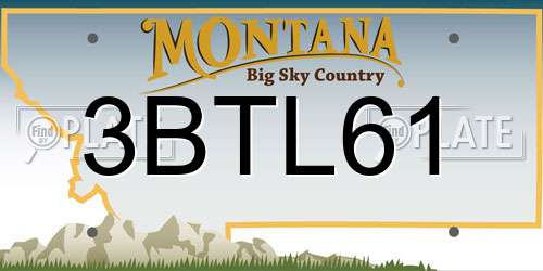 3BTL61 Montana License Plate
