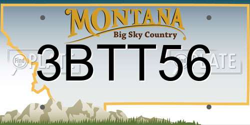 3BTT56 Montana License Plate