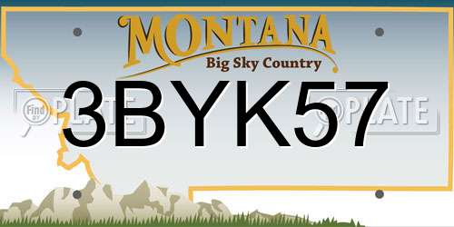 3BYK57 Montana License Plate