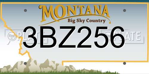 3BZ256 Montana License Plate