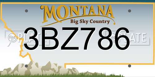 3BZ786 Montana License Plate