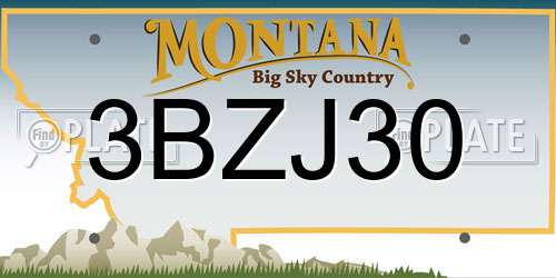 3BZJ30 Montana License Plate