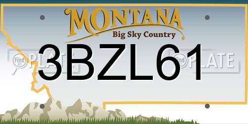 3BZL61 Montana License Plate