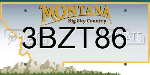3BZT86 Montana License Plate