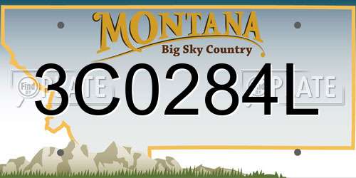 3C0284L Montana License Plate