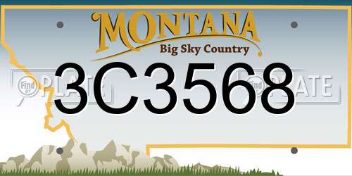 3C3568 Montana License Plate