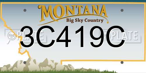 3C419C Montana License Plate