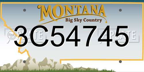 3C54745 Montana License Plate