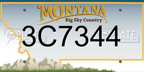 3C7344 Montana License Plate