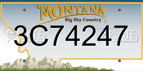 3C74247 Montana License Plate