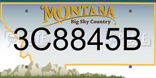 3C8845B Montana License Plate